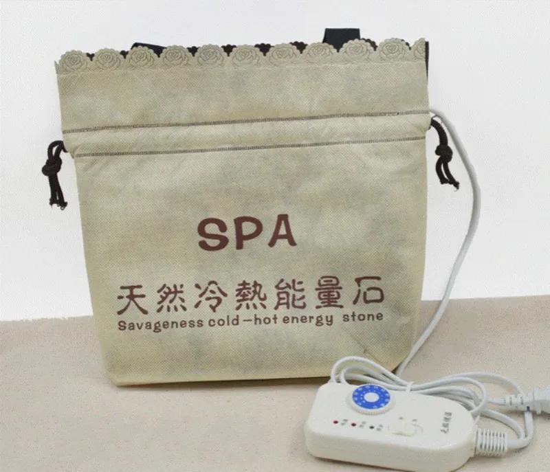 Adjustable/constant Temperature Natural Energy Massage Stones Heater Bag/with 8pcs or 16pcs Cold Hot Spa Rock Lava Stone Sets