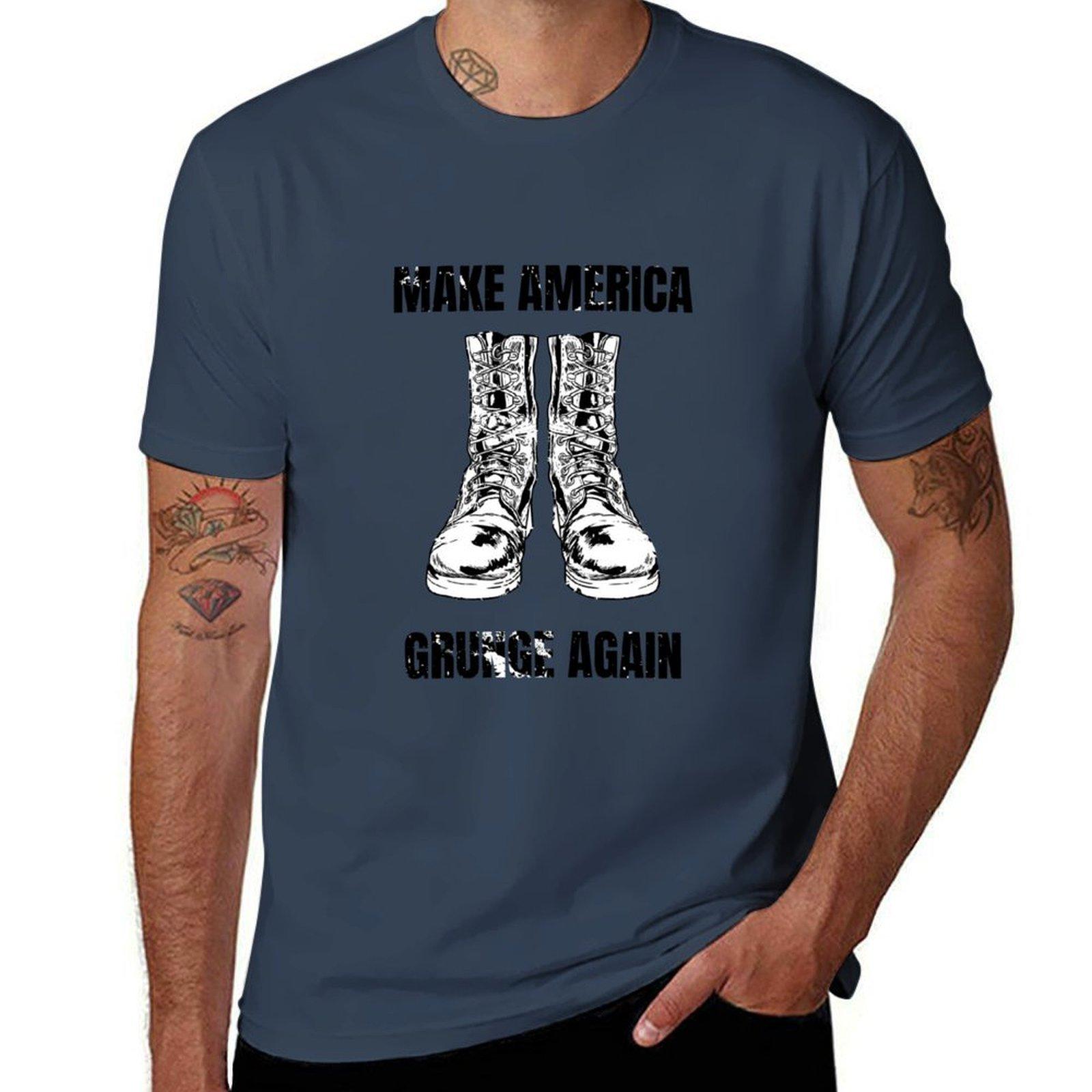 Make America Grunge Again TShirt Novelty Print Casual Tee Shirt S