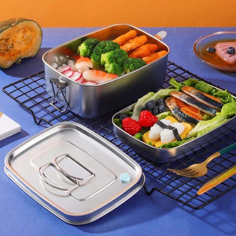 Leakproof Cover Stainless Steel Lunch Box 304 Stainless Steel Portable Food Container  School