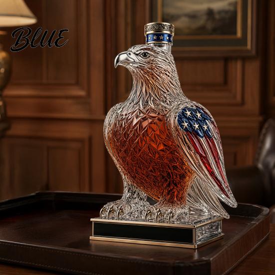 Kolekcjonerska Butelka Whisky Szklany Karafka Orzeł 350ml 250. Rocznica Kształtowa Pomysł na Prezent dla Miłośnika Wina Bourbon Unikalna Dekoracja Baru i Mężczyzn Karafka