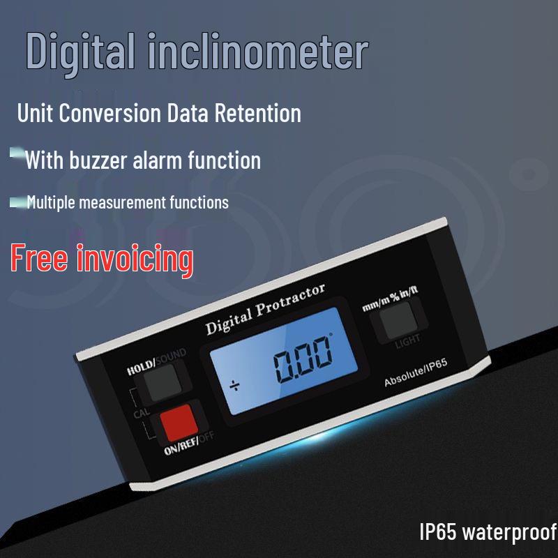 Tianmu IP65 Magnetic 360° Digital Inclinometer Protractor Level Angle Meter Standard Angle Meter (Non)