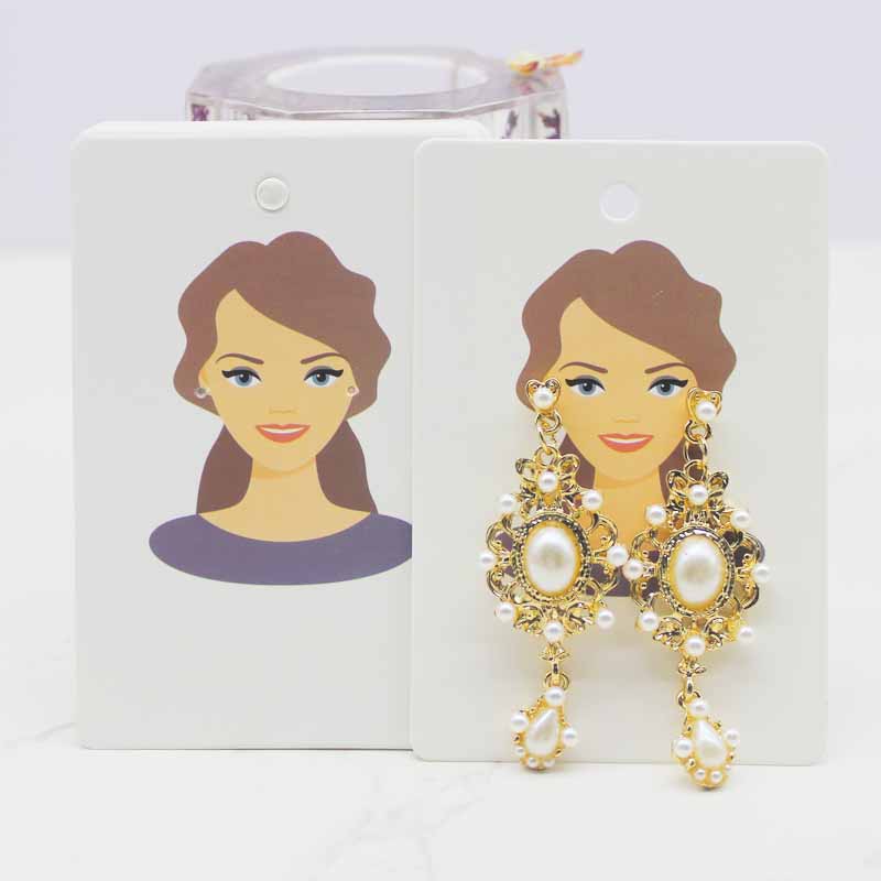 6*9cm 50pc Beauty Head Jewelry Package Card Paper Necklace Earring Display Tag Card Longer Earring Holder Card  Jewelry Package