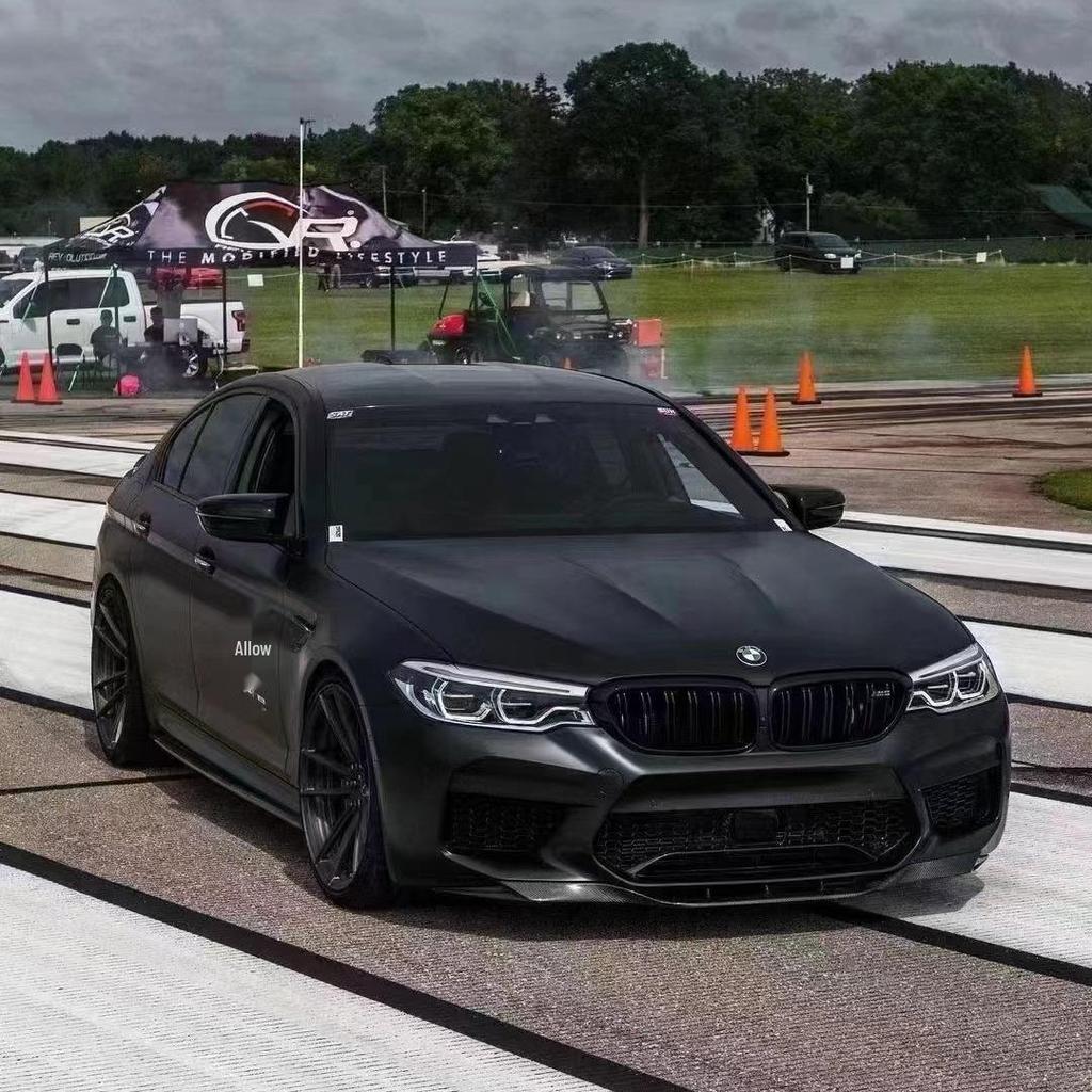BMW 5 Series G30/G38 M5 F90 Pre-Facelift RKP Style Gloss Black Carbon Fiber Front Lip