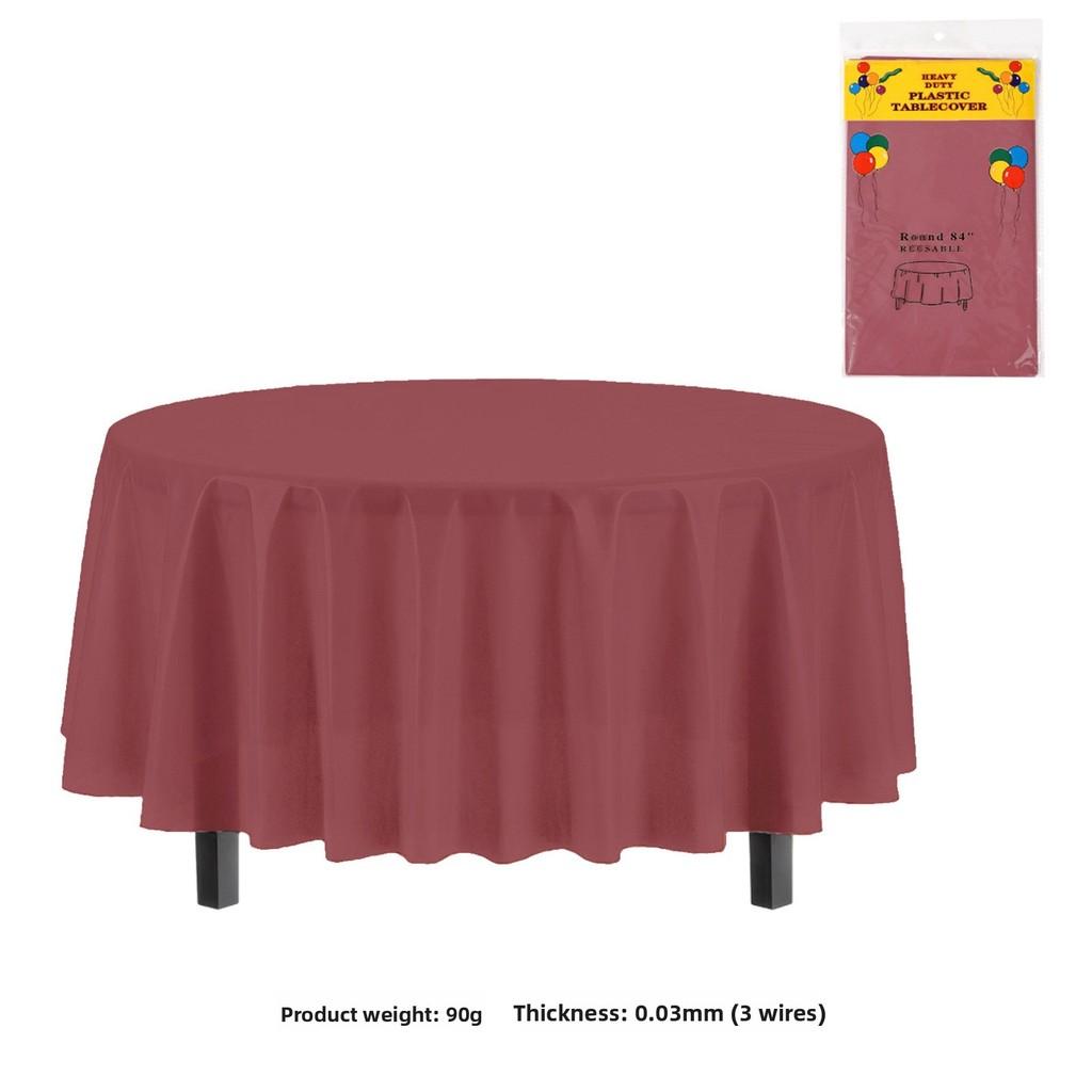 Classic Disposable Round Plastic Disposable Tablecloth With Waterproof Finish For Party Events And Hotel Use