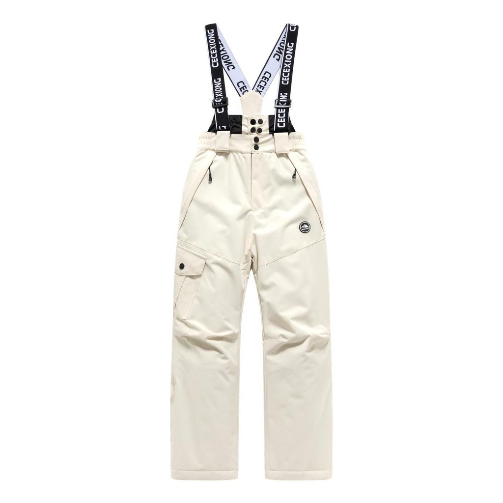 Kids' Waterproof & Windproof Ski Pants with Straps - Thickened, Warm Outdoor Gear for Boys & Girls