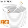 1m/5m/10m Extra Long Type C Fast Charging Cable for Samsung Xiaomi Huawei Redmi Mobile Phones Extension Charger Data Cord
