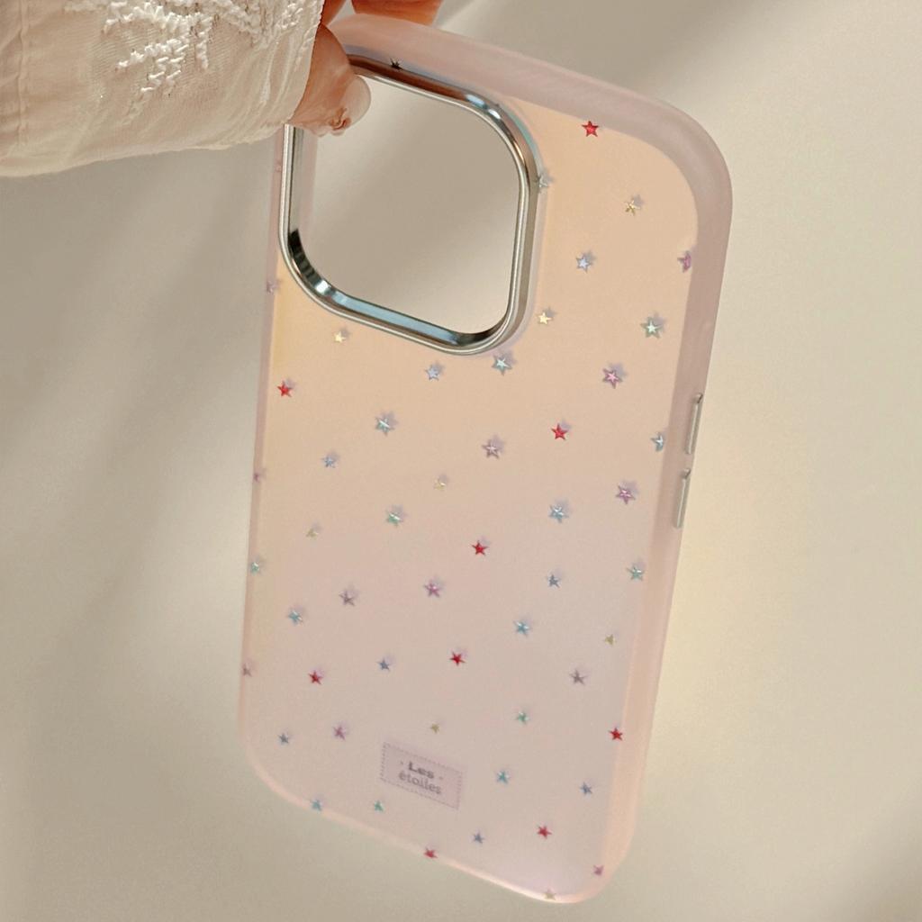 Vergoldete bunte Sterne Geeignet für Iphone17Promax Handyhülle Apple 16 Laser 13 Sturzsicher 14 Frisch