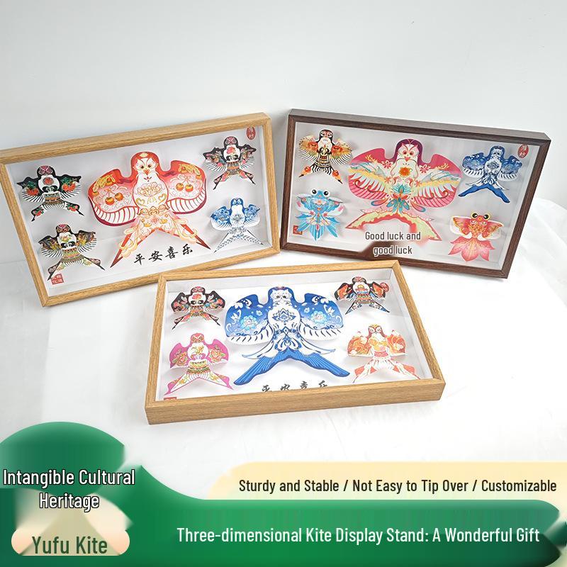Exquisite Weifang Traditional Kite Wooden Frame Gift Set: Five Handcrafted Ornaments