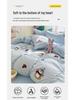 G5Z Washable Cartoon Towel Quilt Cover & Bed Sheet Set - 4 Pieces for Dormitory, All Seasons
