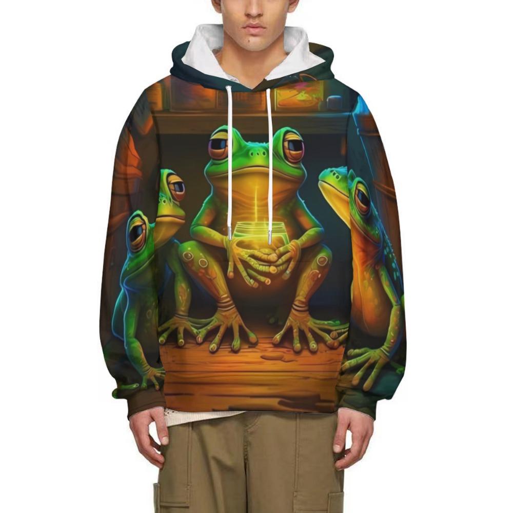 

Мужская толстовка с животным лягушкой, модная, с 3D-принтом, свободная, уличная одежда, забавная, оригинальная, уличная, хип-хоп, свитшот S