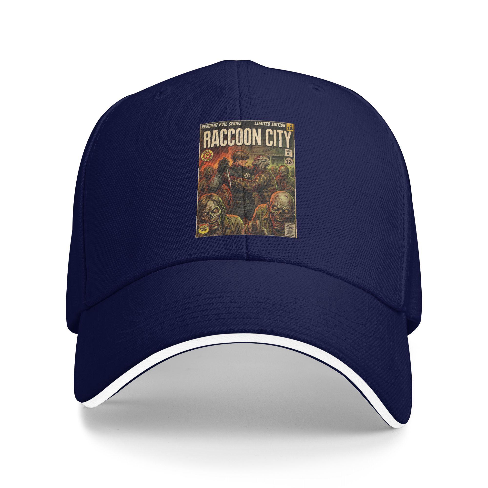 

Residents Evils Raccoon City Vintage Comic Cover Art Baseball Cap y2k Funny Hip Hop Hats Summer Men Running Hippie Snapback Cap As Picture темно-синього кольору