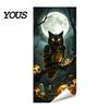 Outdoor Trash Can Decal Halloween Sticker, Spooky Bat Cat Pumpkin Ghost Wheelie Bin Decal, Large Adhesive Vinyl Wall Art Waterproof