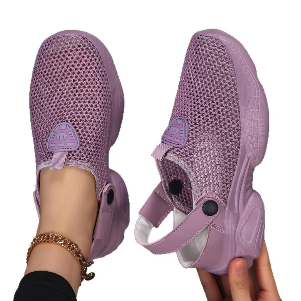 Damen Sommer Mesh Slipper Geschlossene Zehen Leichte Freizeit Sandalen