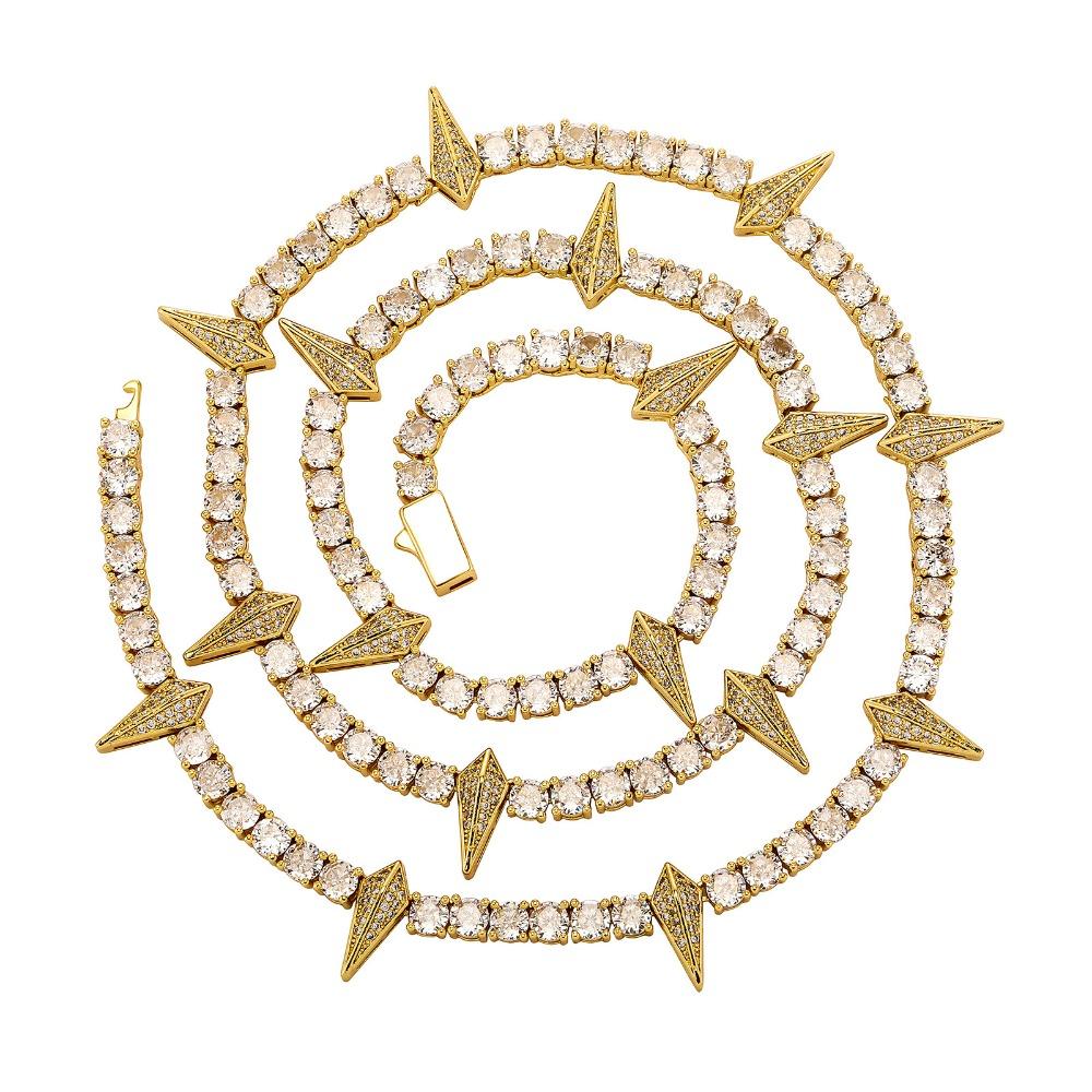 Теннисная цепочка в стиле Черной пантеры | Унисекс хип-хоп браслет и ожерелье | Минималистичный 20 inches золотой