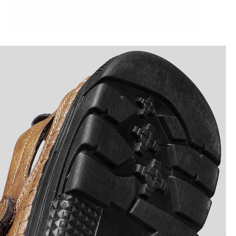 Sandali Uomo Intagliati in Pelle con Suola Spessa Scarpe da Spiaggia Antiscivolo Sandali Artigianali Versatili Scarpe Basse da Uomo Scarpe Estive da Esterno
