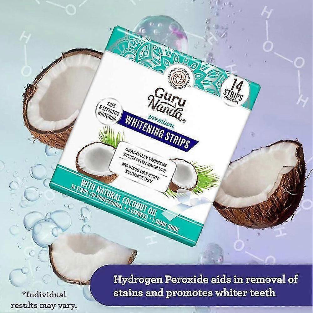 Natural Coconut Oil Teeth Whitening Strips Alcohol-Free Formula for Sensitive Teeth