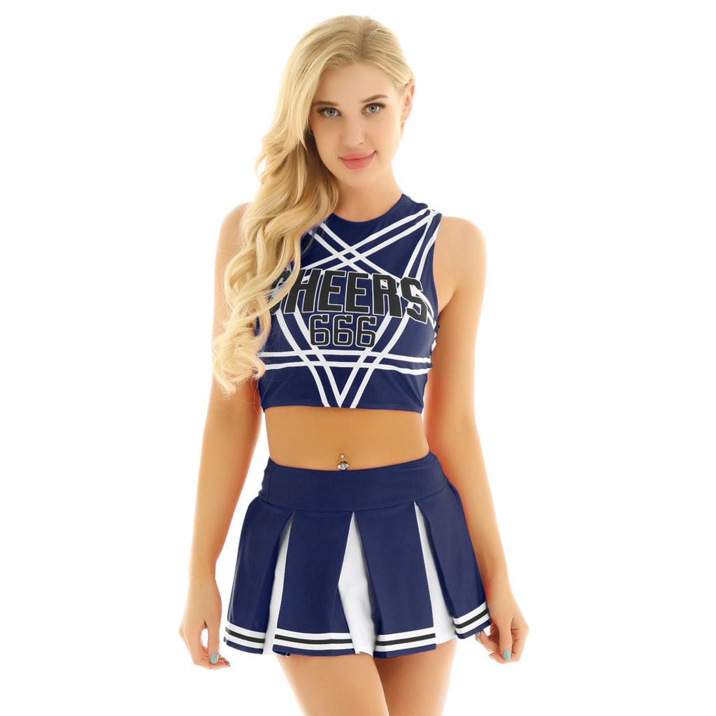 US Kid Girls Halloween Cosplay Costume Crop Tops Skirt Outfits Party Fancy Dress US Kid Girls Halloween Cosplay Costume Crop Tops Skirt Outfits Party Fancy Dress