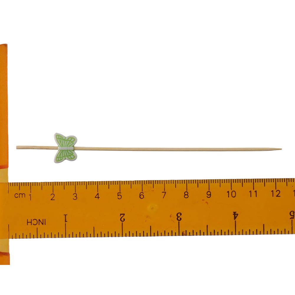 300 pcs Disposable Fruit Swab 4.7 Inch Cocktail Pick Durable Bamboo Butterfly Fruit Skewer  Fruit