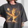 Lion Howling Moon Comfort Colors Shirt, Vintage Safari Graphic Tee