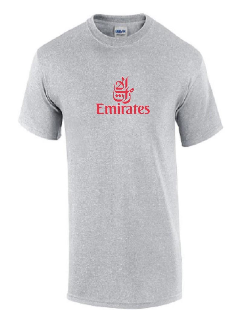 Emirates Red Vintage Logo Shirt Emirati Airline Aviation Sport Gray T-Shirt
