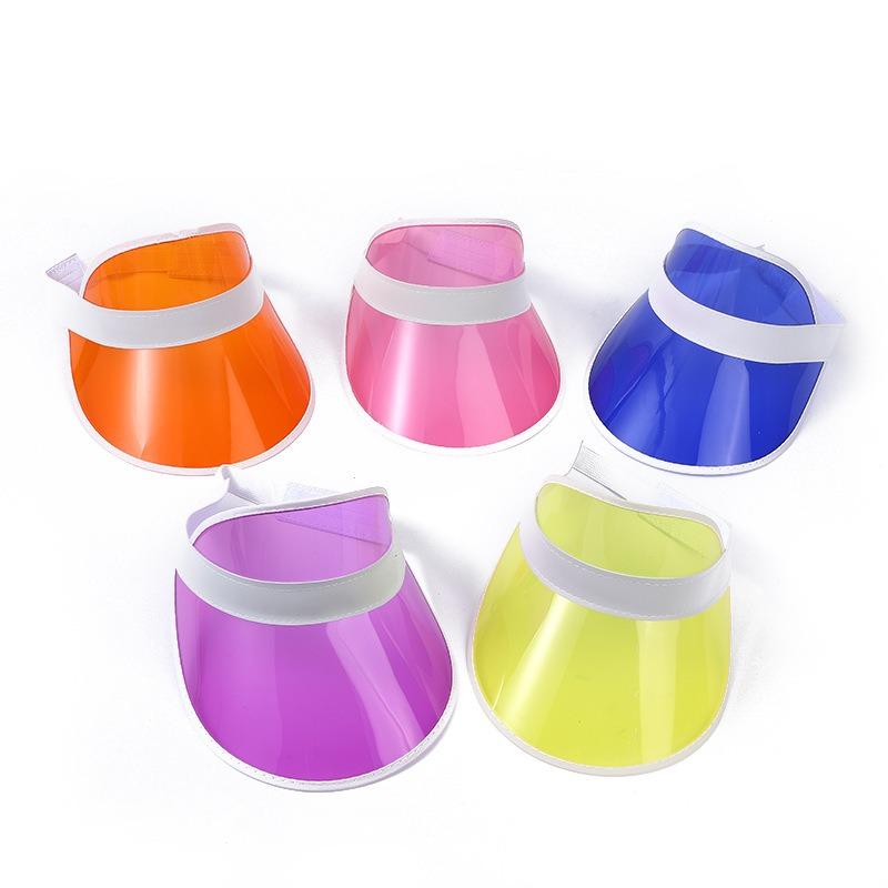 Candy Color Sun Hat Oversized Brim Running Sports Empty Top Hat Sugar Color Plastic Summer Sun Protection Hat