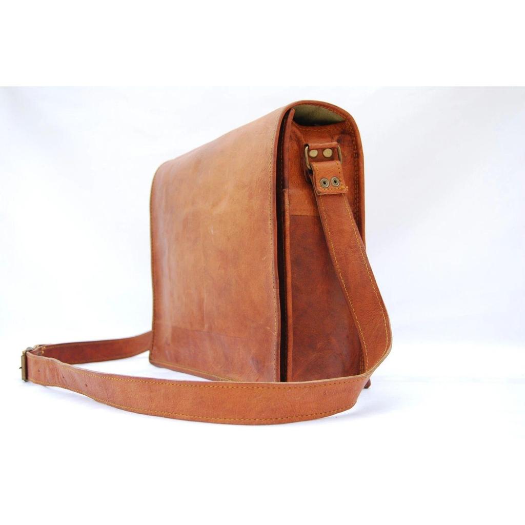 Herren Echte Vintage Braune Leder Umhängetasche Schulter Laptop Aktentasche