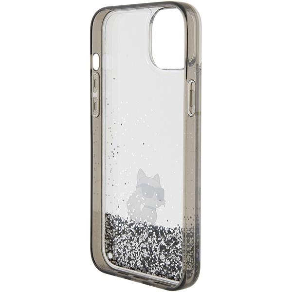Etui Do iPhone 15 Plus Karl Lagerfeld Liquid Glitter Choupette Transparentne