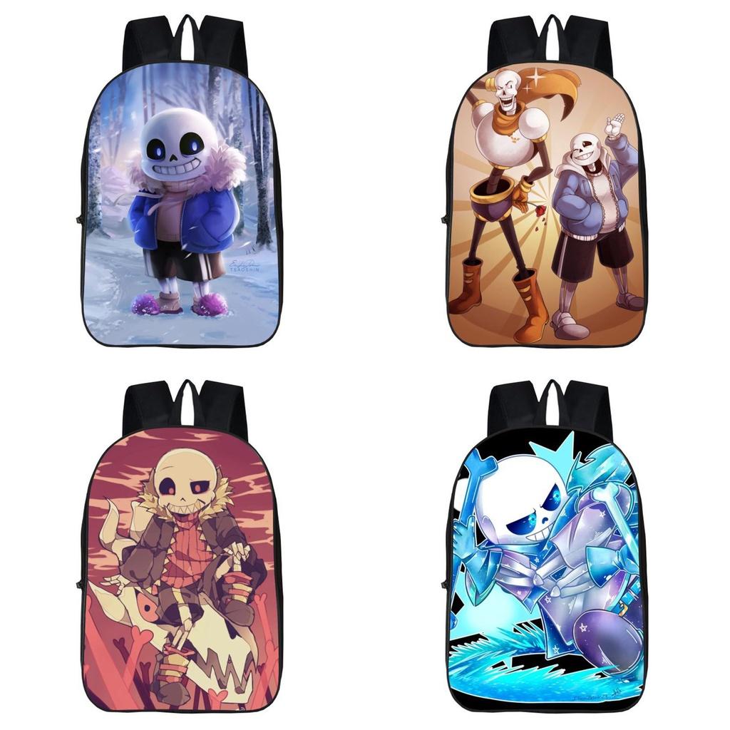 Durable 17-inch Undertale Sans Backpack For Kids With Adjustable Straps And Stylish Design