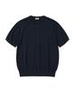 XOX Basic Cool Henley Neck Crop Short Sleeve Knit [Navy]