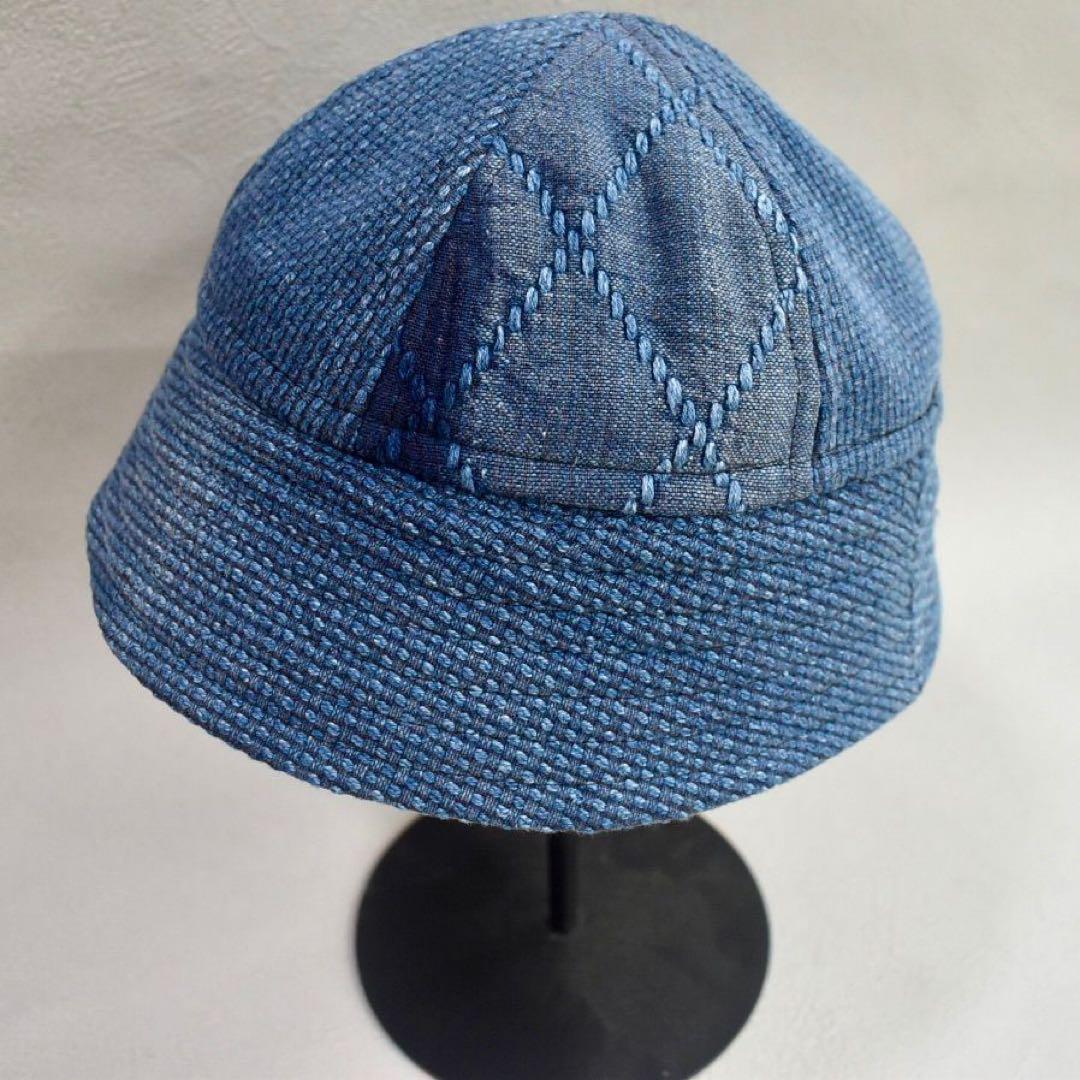 

[Б/У] Единственный в своем роде КЕНДО Кендо форма матросская шляпа, маленькая шляпа-ведро сашико, окрашенная индиго
