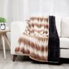 Reversible Plush Fleece Throw Blanket Soft Velvet Ombre Dual Layer Heavyweight Cozy Home Decor Blanket Machine Washable