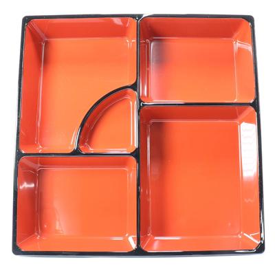 Single Partition for Vermilion Length X Width X Height Urethane ABS Made In Japan Japanese Commercial Lunch 8.5 Shokado, Black, 23.8 23.8 3.8 Cm,