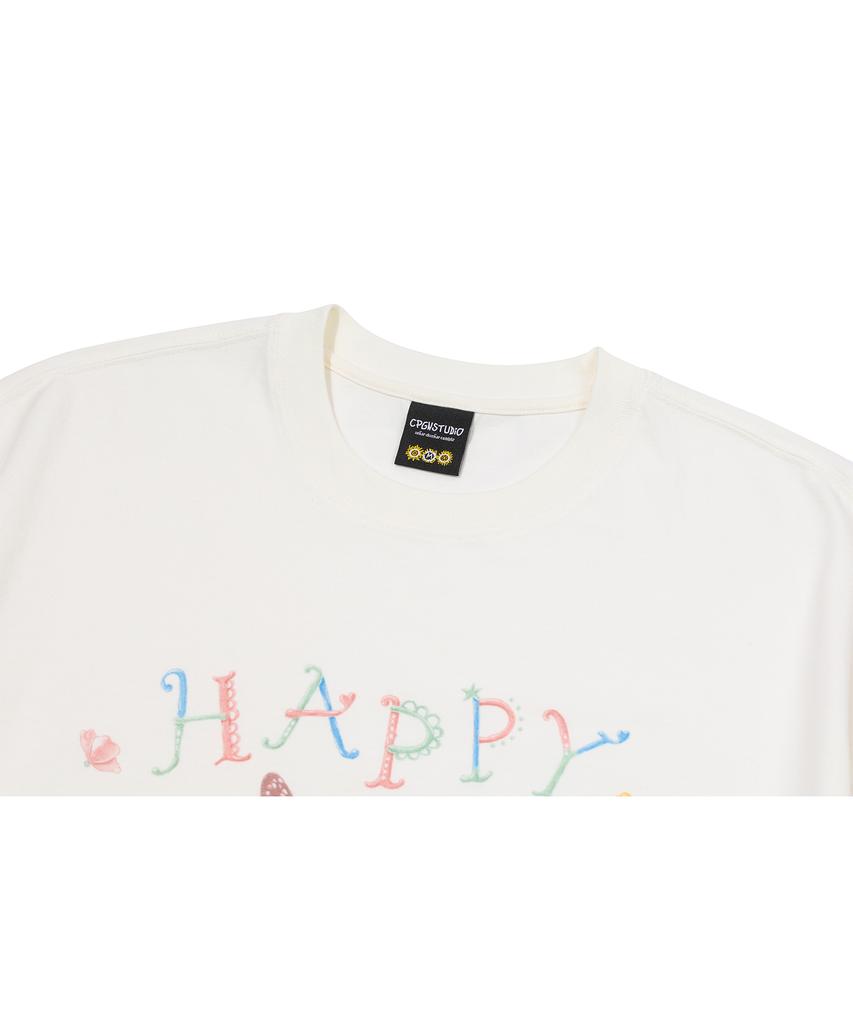 CPGN STUDIO Dtp Happy Dolphin Short Sleeve T-Shirt Cream