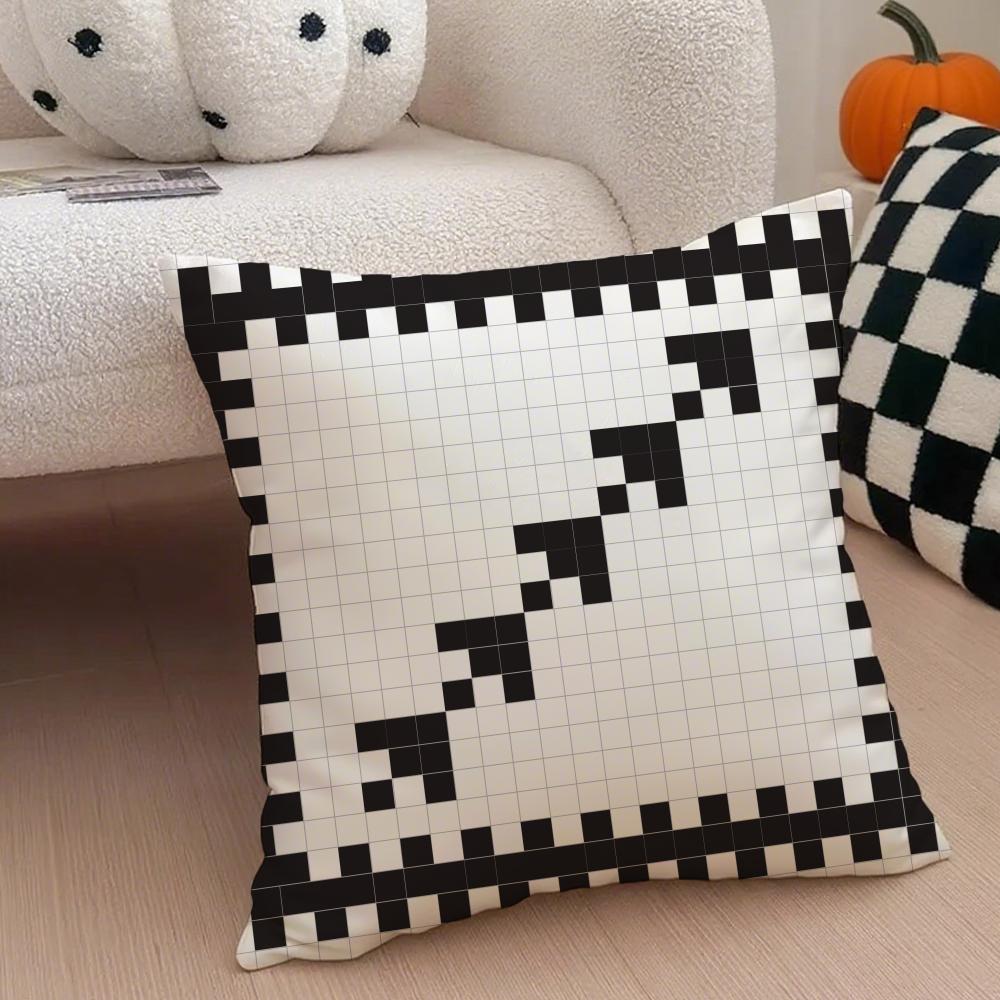 Retro Pixeliger Ar Pixel-Druck Textur Kissenbezug Überwurf-Kissenbezug Verdeckter Knopf Strapazierfähiges Polyester Stuhlkissen
