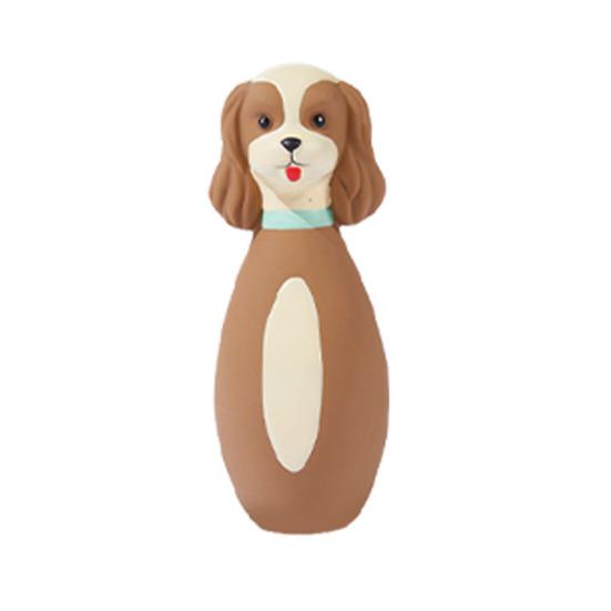 Latex Dog Chew Toy for Small Medium Large Dogs Bowling Shaped Interactive Squeaky Bite-Resistant Teething Toy for Stress Anxiety Relief