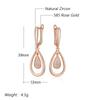 Kienl  Full Shiny Natural Zircon Drop Earring For Women  Rose Gold Color Unique Water Drop Crystal Daily Vintage Jewelry