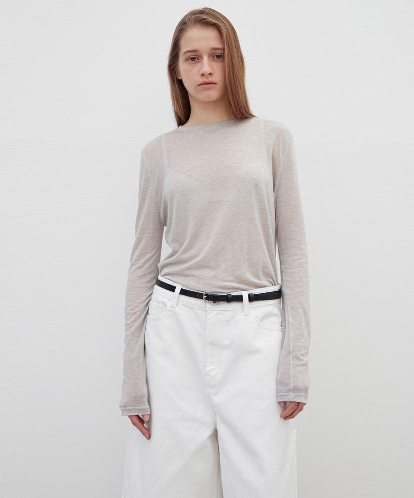 Leuba Layered Long Sleeve T-Shirt - Light Gray