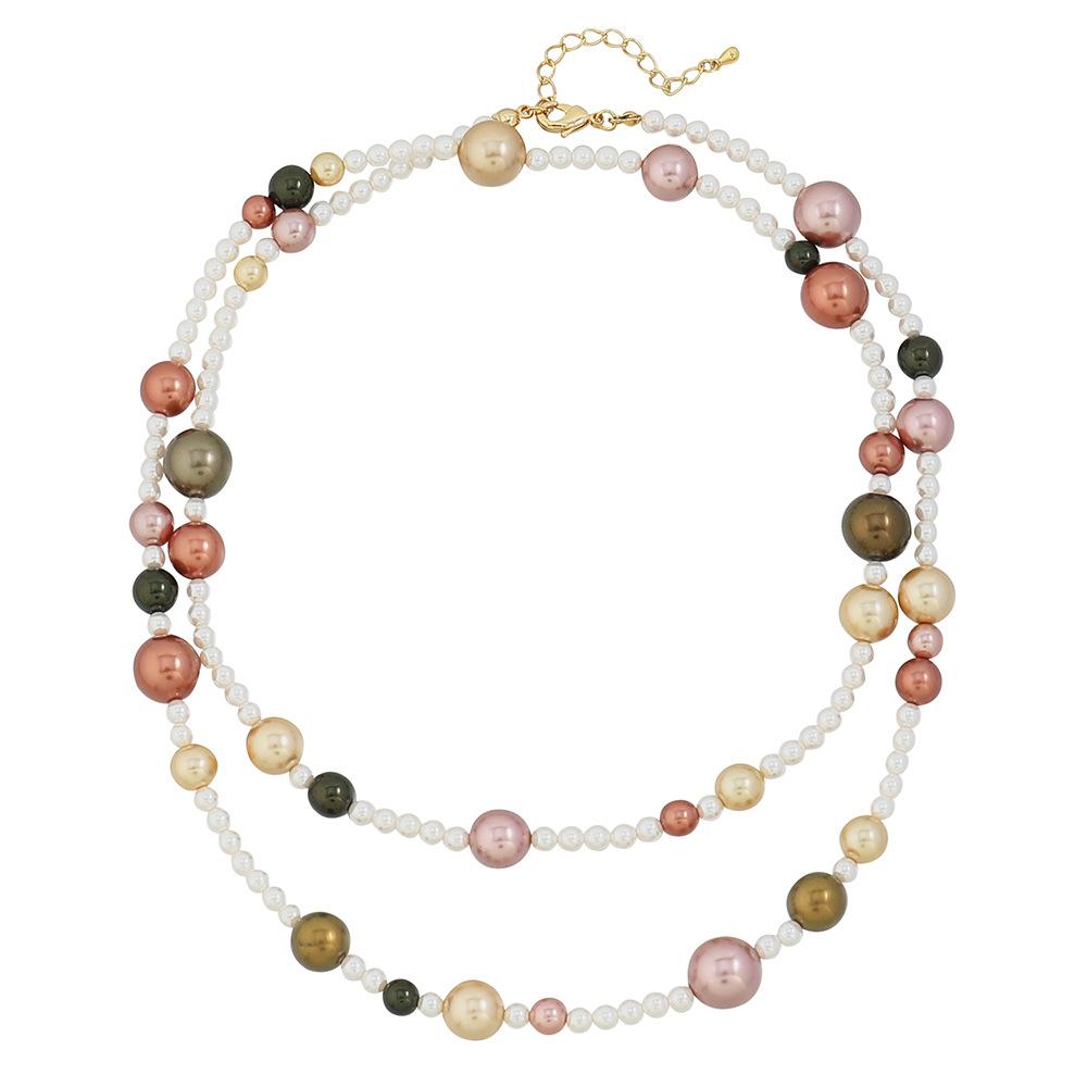 GEMCHIC Women s Bohemian Colorful Glass Bead Long Necklace Handmade Sweater Chain