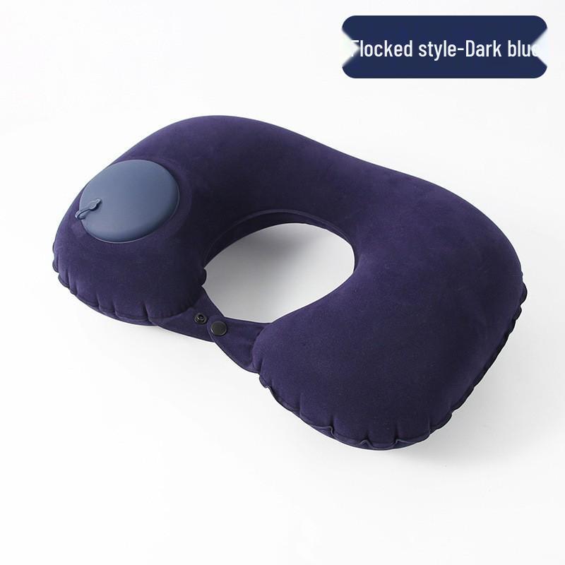 Available: Press-Type Inflatable U-Shaped Travel Neck Pillow for Airplanes and Lunch Breaks.