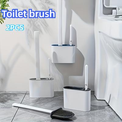 Toilet Brush Wc Wall Mounted Toilet Brush Replacement Long Handled Silicone Toilet Brushes Quick Drying Soft Bathroom Set