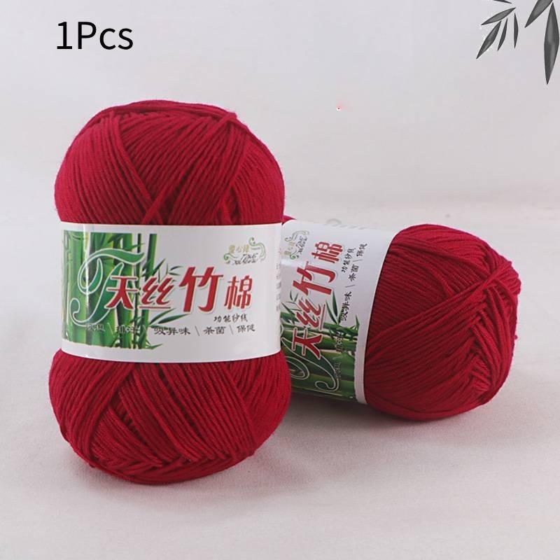 Fio de Tricô para Bebê de Algodão com Carvão de Bambu de Qualidade Premium Para Crochê e Tecelagem