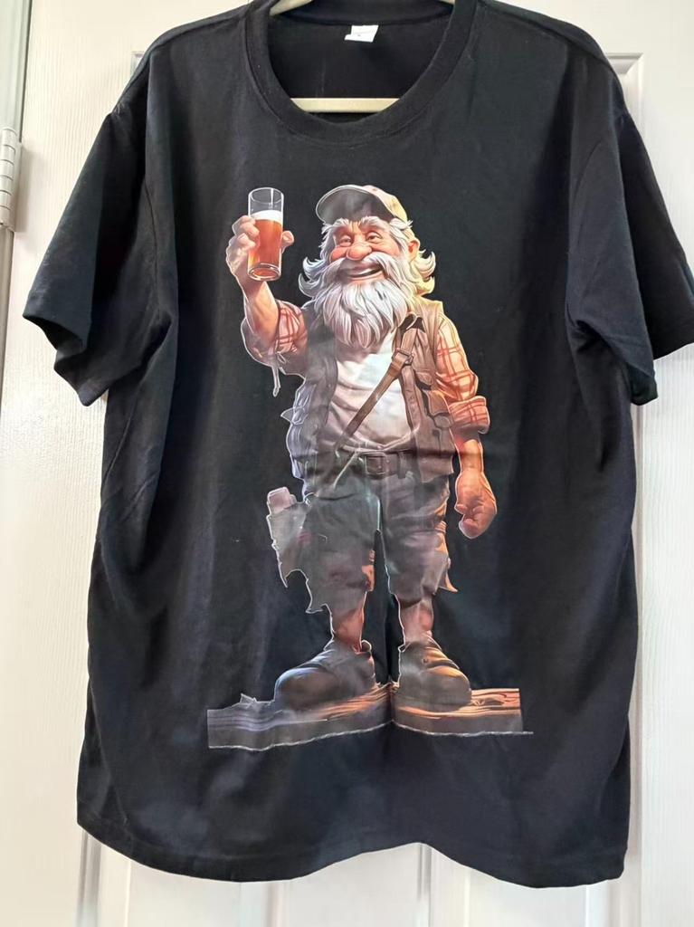 Funny Beer Gnome T-Shirt Drinking Pint Graphic Unisex Brewery Humor Tee