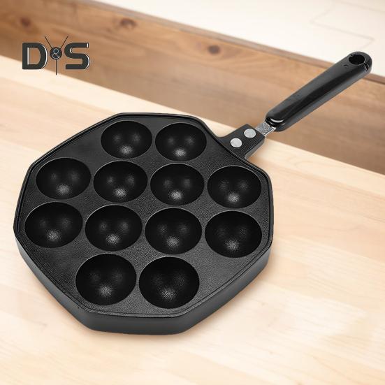 Takoyaki Grill Pan Plate 12 Holes Non-Stick Cooking Grill Baking Pan Octopus Ball Baking Tray for Squid Balls Pancakes
