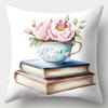 4pcs Set, Mother'S Day Pillowcase, Book and Flower Pillowcase, Single-sided Printing, Mother'S Day Decoration,