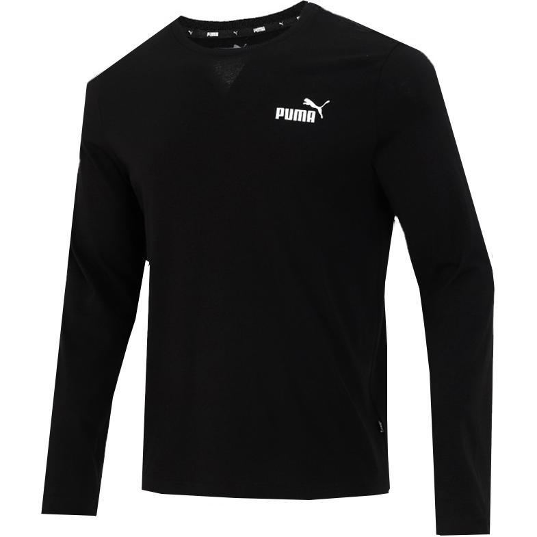 PUMA Logo Print Training Sports Breathable Round Neck Long sleeve T Shirt Men s Black Men s 589027-01 XXL