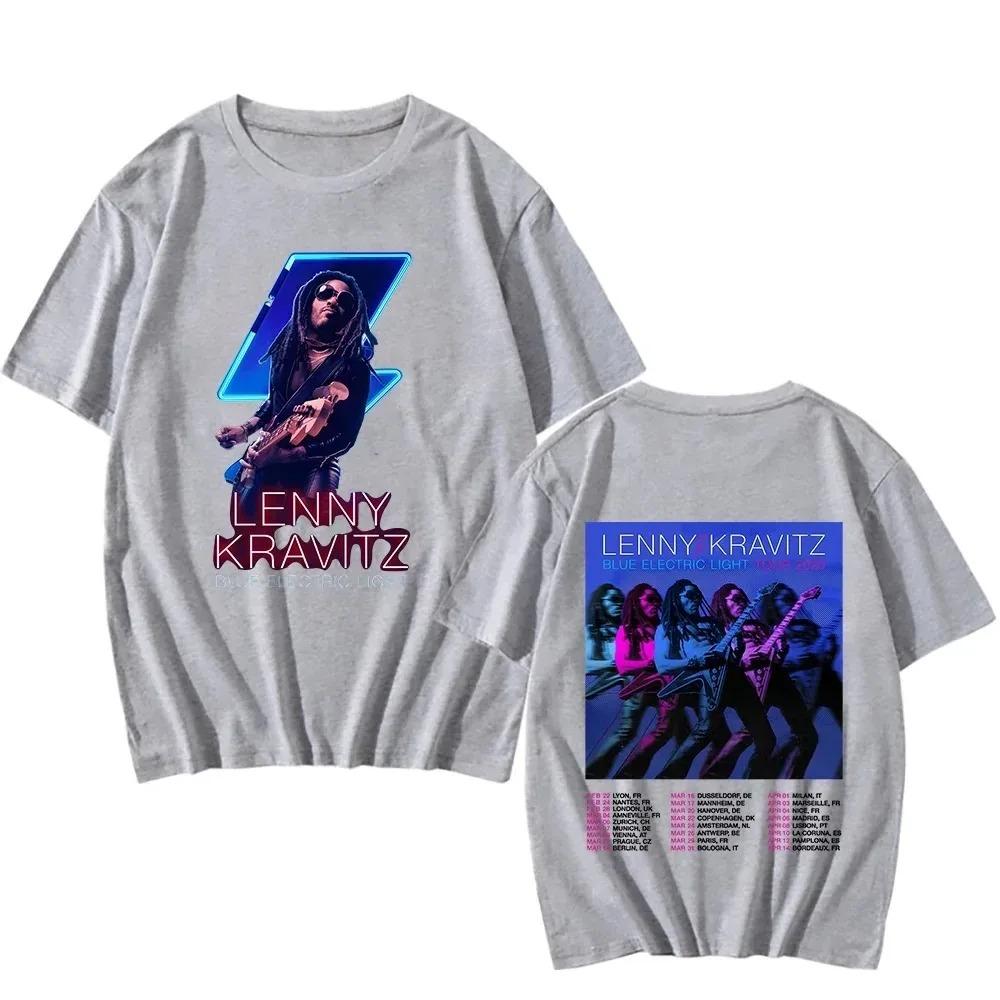 Bestselling Lenny Kravitz Blue Electric Light Tour Poster TShirt Unisex 100 Cotton Loose New Summer Street Fashion Top Tshirt