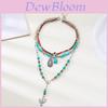 Bohemian Turquoise Geometrische Hanger Ketting Met Gouden Ketting Voor Vrouwen Zomer 2025