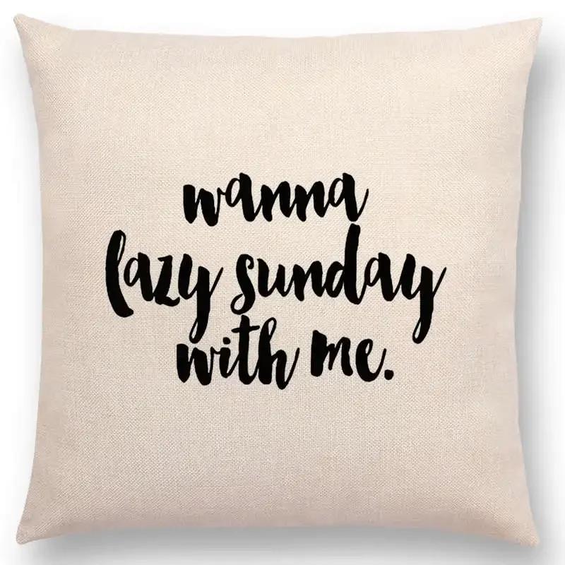 Newest Black Letter Brave Confidence Hope Forceful Warm Words Cushion Cover Christmas Gifts Sofa Throw Pillow