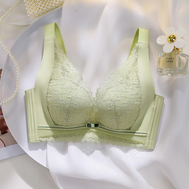 Women's Wire-Free Lace Push-Up Bra: Anti-Sagging, Side Support, Adjustable Fit, Minimizes Look of Large Breasts