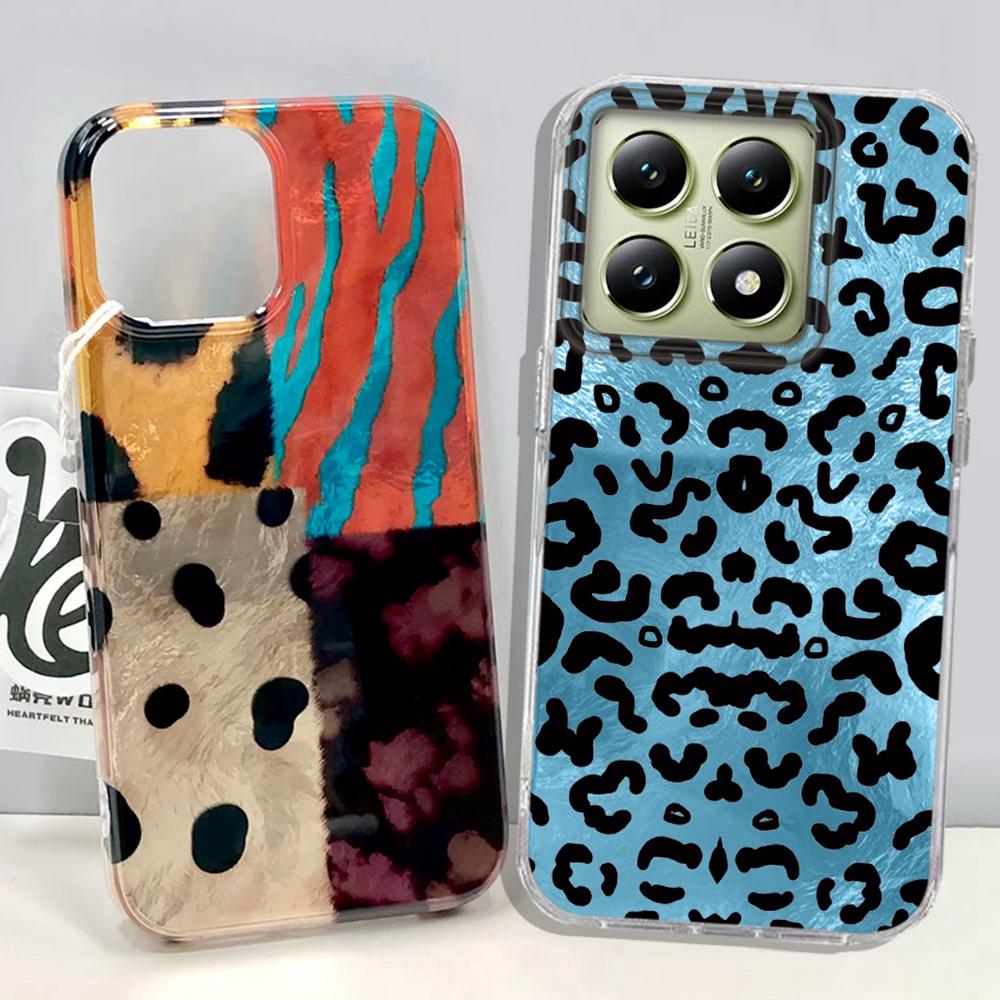 Retro Four-color Leopard Pattern Girl Phone Case for Xiaomi 13T 14T 11 Lite NE Poco X5 M6 Pro X6 X7 X3 Pro NFC C65 C61 M5S Cover